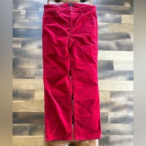Talbots Bold Red Velveteen Straight Leg Pant